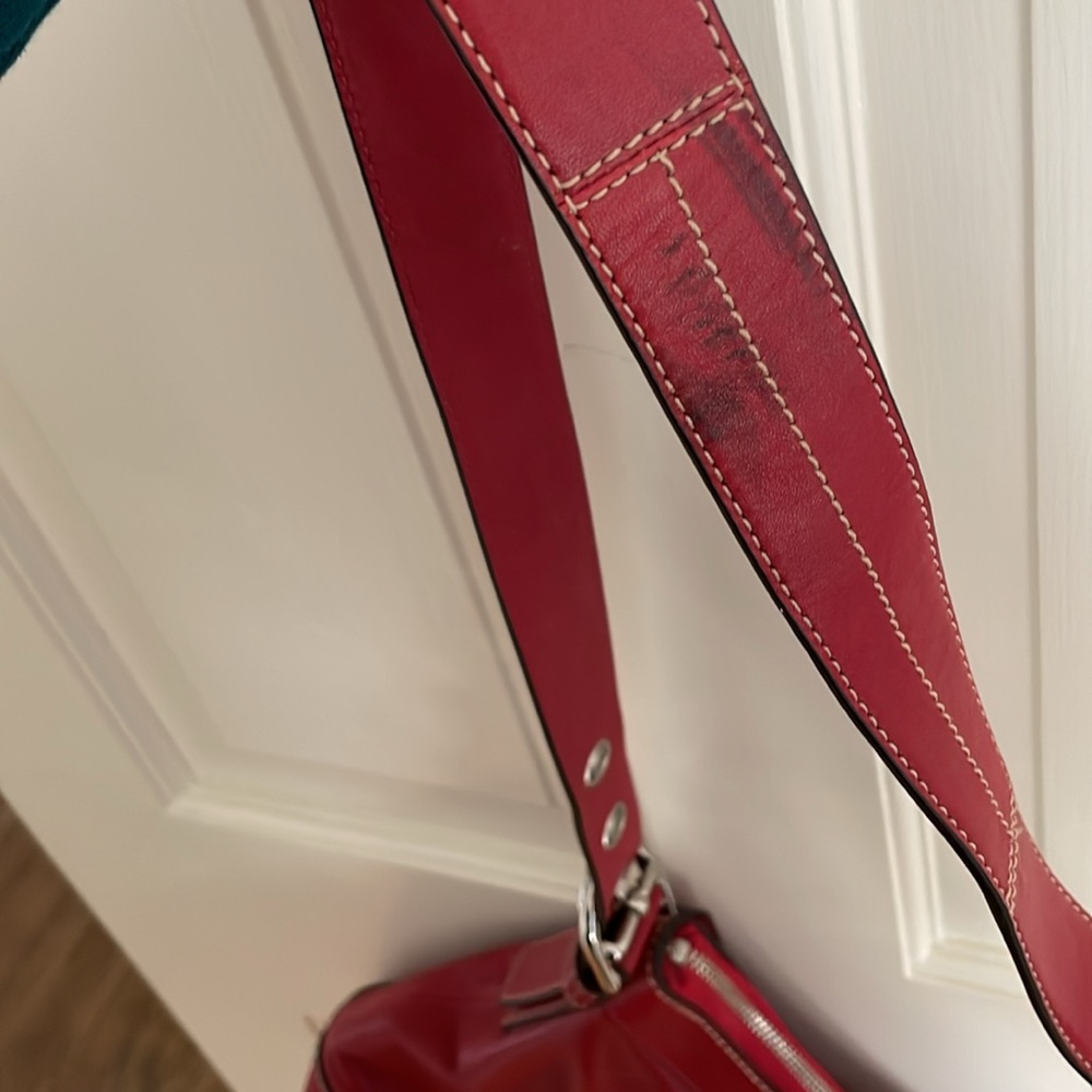 Coach Red Leather Carryall Tote Bag - Picture 6 of 10